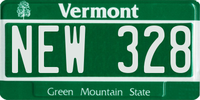VT license plate NEW328
