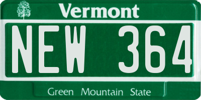 VT license plate NEW364