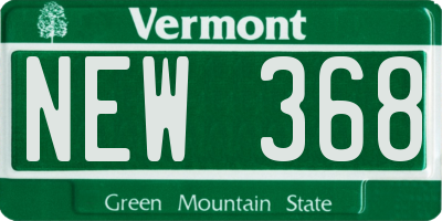 VT license plate NEW368