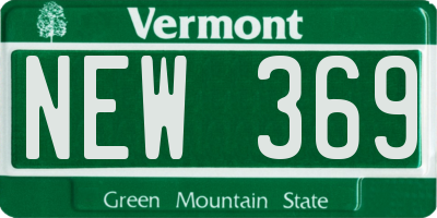 VT license plate NEW369