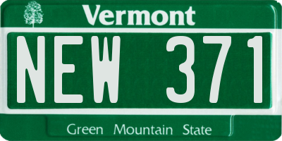 VT license plate NEW371