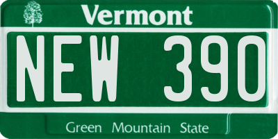 VT license plate NEW390