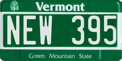 VT license plate NEW395