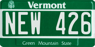 VT license plate NEW426