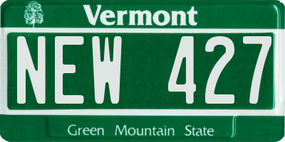 VT license plate NEW427