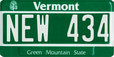 VT license plate NEW434
