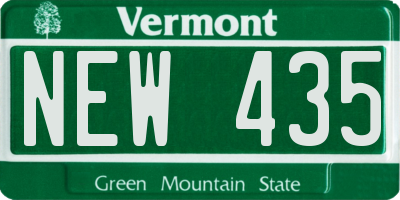 VT license plate NEW435