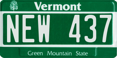 VT license plate NEW437