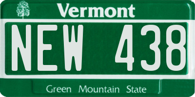 VT license plate NEW438