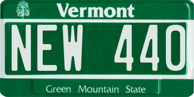 VT license plate NEW440