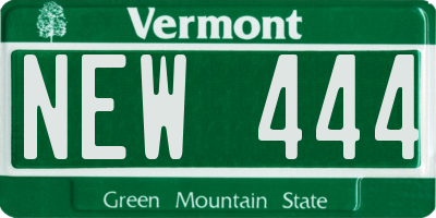 VT license plate NEW444