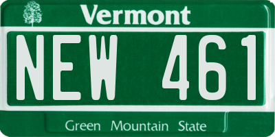 VT license plate NEW461