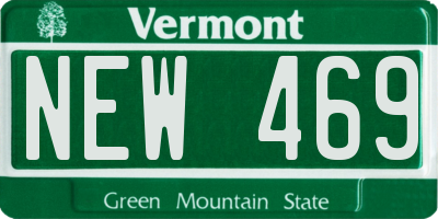 VT license plate NEW469