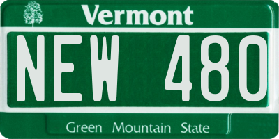 VT license plate NEW480