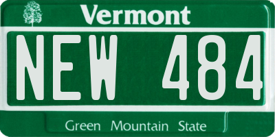VT license plate NEW484
