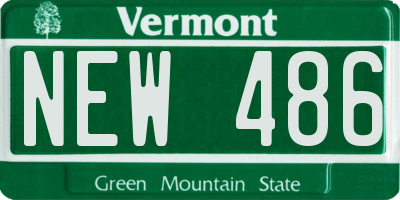 VT license plate NEW486