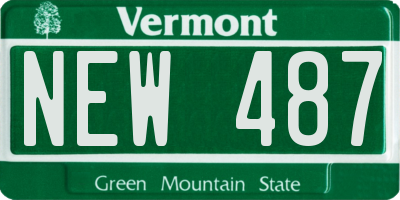 VT license plate NEW487