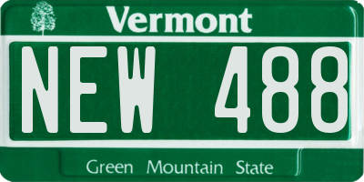 VT license plate NEW488