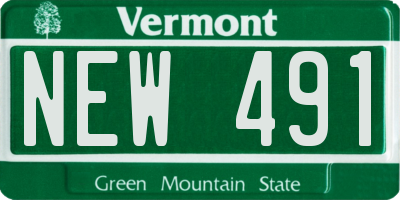 VT license plate NEW491