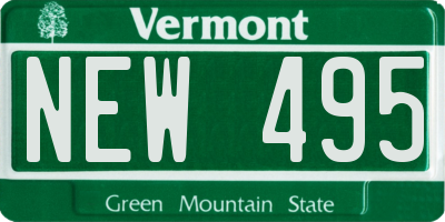 VT license plate NEW495
