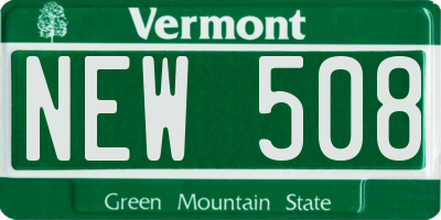 VT license plate NEW508