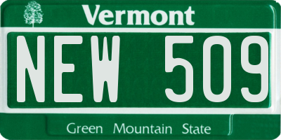 VT license plate NEW509