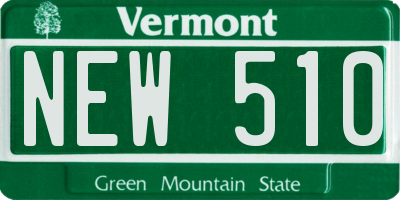 VT license plate NEW510