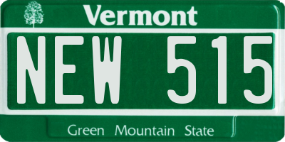 VT license plate NEW515