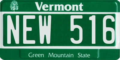 VT license plate NEW516