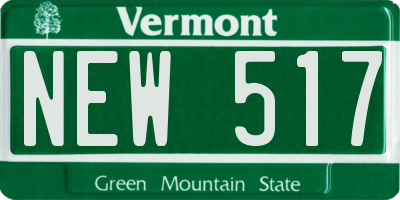 VT license plate NEW517