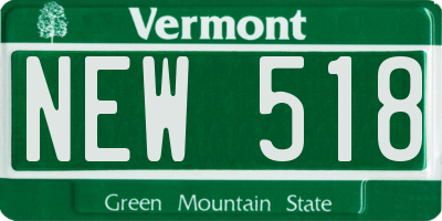 VT license plate NEW518