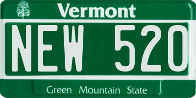 VT license plate NEW520