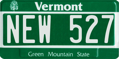 VT license plate NEW527