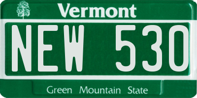 VT license plate NEW530