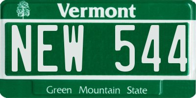 VT license plate NEW544