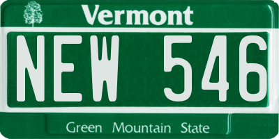 VT license plate NEW546