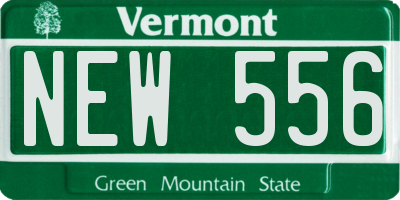 VT license plate NEW556