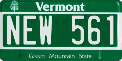 VT license plate NEW561