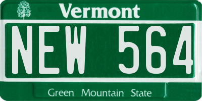 VT license plate NEW564
