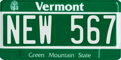 VT license plate NEW567