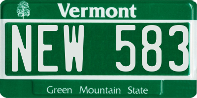 VT license plate NEW583