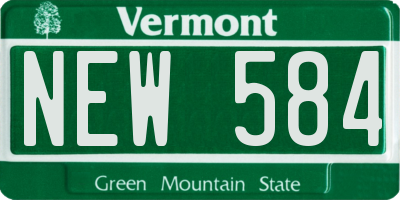 VT license plate NEW584