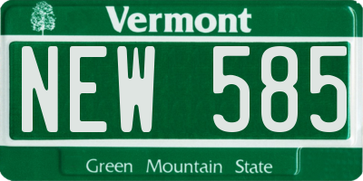 VT license plate NEW585
