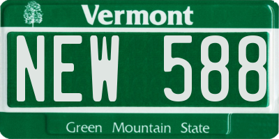 VT license plate NEW588