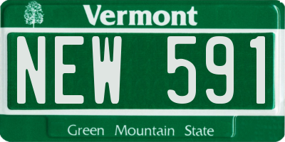 VT license plate NEW591