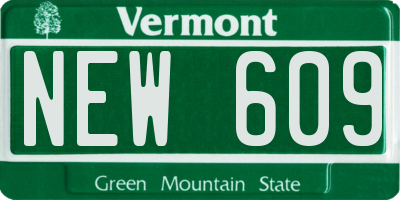VT license plate NEW609