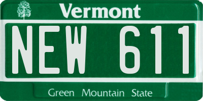 VT license plate NEW611