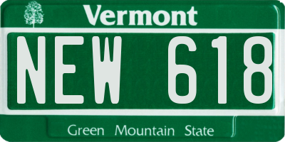 VT license plate NEW618