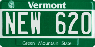VT license plate NEW620