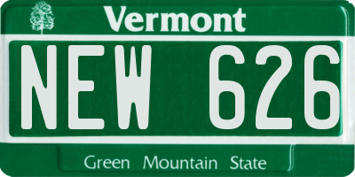 VT license plate NEW626